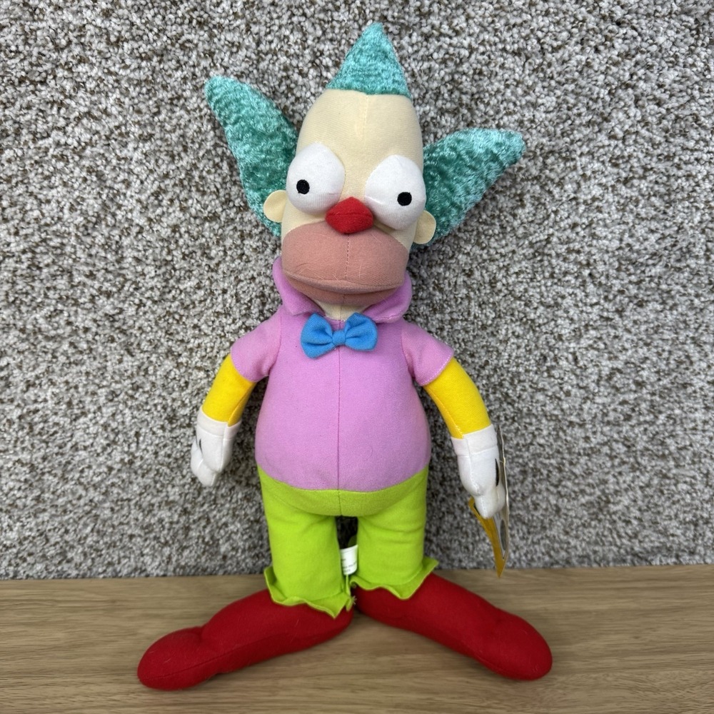 NEW Krusty The Clown Plush Doll The Simpsons Colorful Tv Show Universal Studios